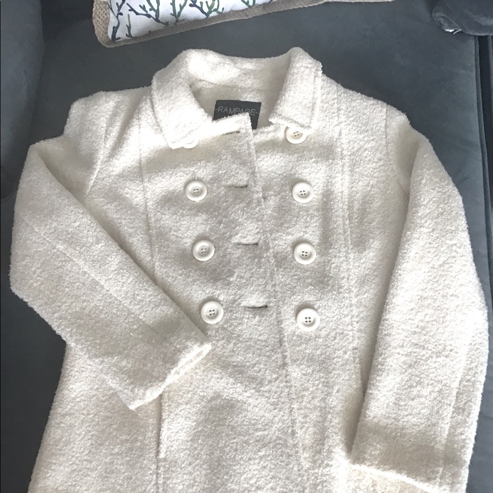 White Boucle spring coat